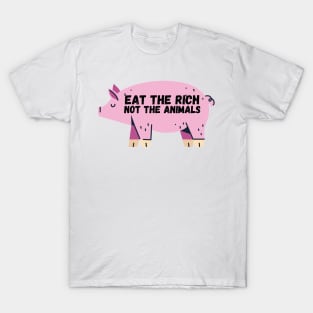 Eat the Rich, Not The Animals - Veganuary T-Shirt